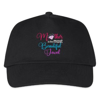Mutter ist der schönste Juwelen-Blumendiamant - Kinder Basecap - Schwarz - Vorne