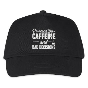 Angetrieben von Koffein Schlechte Entscheidungen Mama - Kinder Basecap - Schwarz - Vorne