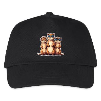 Sonnenbrillen-Meerkat Trio - Kinder Basecap - Schwarz - Vorne
