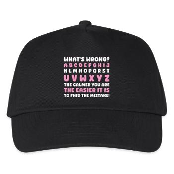 What's Wrong Funny teacher classroom - Kids’ Baseball Cap - black - Front