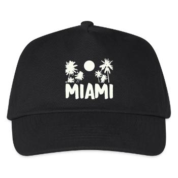 Miami Nacht Palmen - Kinder Basecap - Schwarz - Vorne