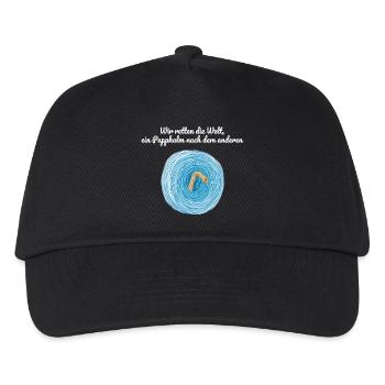 Wir Retten Die Welt, Papphalm Satire - Kinder Basecap - Schwarz - Vorne
