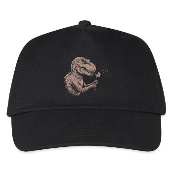  Vintage T-Rex Blowing Dandelion Dinosaur Nature - Kinder Basecap - Schwarz - Vorne