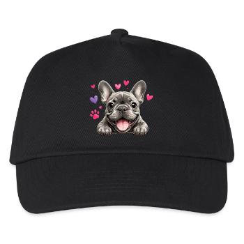 French Bulldog Love Hearts Sweetheart - Kids’ Baseball Cap - black - Front