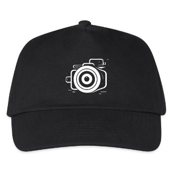 Kamera Fokus - Kinder Basecap - Schwarz - Vorne