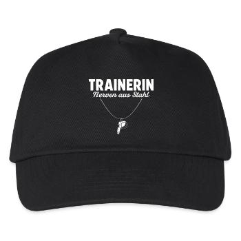 Trainerin Nerven aus Stahl Fußballtrainerin - Kinder Basecap - Schwarz - Vorne
