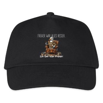 Früher war alles besser Retro Möwe Nostalgie - Kinder Basecap - Schwarz - Vorne