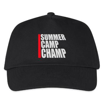Summer Camp Champ Lustig Kinder Outdoor Abenteuer - Kinder Basecap - Schwarz - Vorne