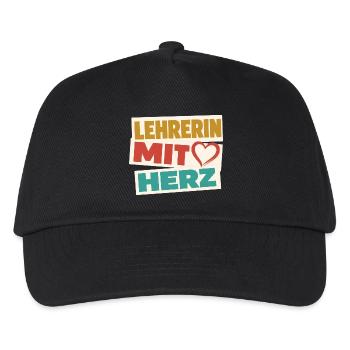Lehrerin mit Herz!  - Kinder Basecap - Schwarz - Vorne
