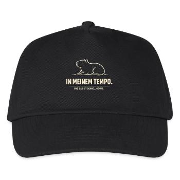 In meinem Tempo Biber Illustration - Kinder Basecap - Schwarz - Vorne