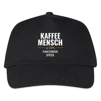 Kaffeemensch – Funktioniere später - Kinder Basecap - Schwarz - Vorne