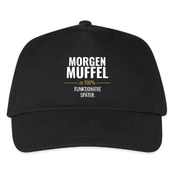 Morgenmuffel – Zu 100% funktioniere später - Kinder Basecap - Schwarz - Vorne