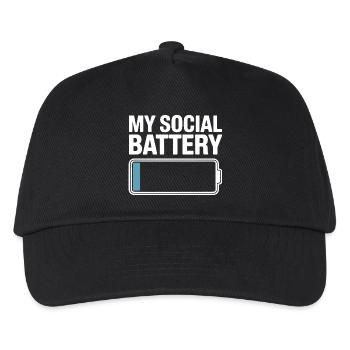 Social Battery Introvert Dead Battery Battery - Kids’ Baseball Cap - black - Front