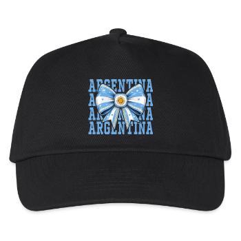 Nœud Drapeau Argentine | Style Coquette Argentin - Casquette de baseball Enfant - noir - Devant