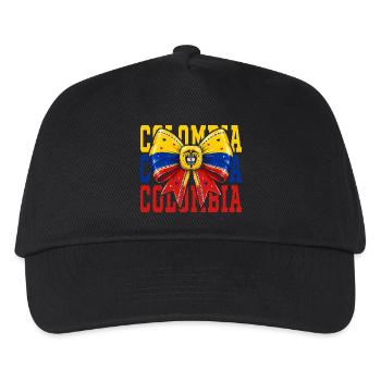 Colombia Flag Bow | Colombian Coquette Style - Kids’ Baseball Cap - black - Front