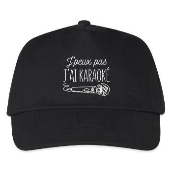 Karaoké Cadeau humour personnalisé - Casquette de baseball Enfant - noir - Devant