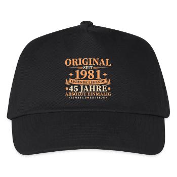 Original 1981 Jahrgang geboren 45. Geburtstag - Kinder Basecap - Schwarz - Vorne