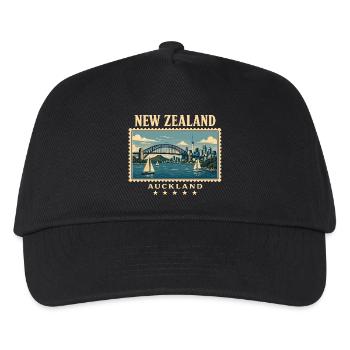 Neuseeland Auckland Vintage Reise - Kinder Basecap - Schwarz - Vorne