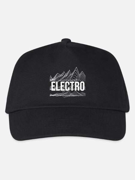 Elektrowellen-Design - Kinder Basecap - Schwarz