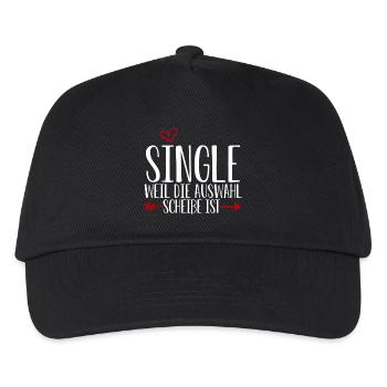 Single Humor mit Herz und Pfeil - Kinder Basecap - Schwarz - Vorne