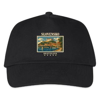 Slowakei Bratislava Vintage Reisemarke - Kinder Basecap - Schwarz - Vorne