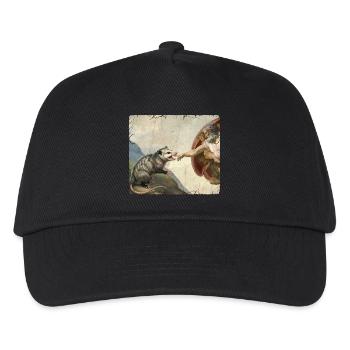 Opossum Beats God's Hand Funny Opossum Meme - Kids’ Baseball Cap - black - Front