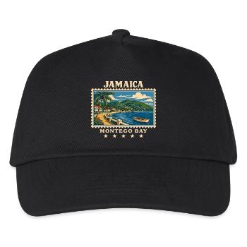 Jamaika Montego Bay Vintage Reisemarke - Kinder Basecap - Schwarz - Vorne