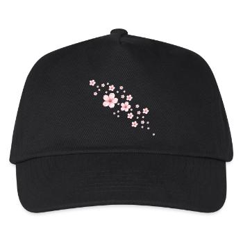 Illustration délicate de fleurs de cerisier - Casquette de baseball Enfant - noir - Devant
