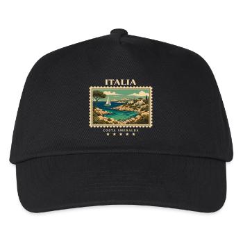 Italien Vintage Reisemarke - Kinder Basecap - Schwarz - Vorne