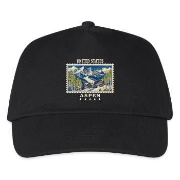 USA Aspen Vintage Travel Mark - Kids’ Baseball Cap - black - Front
