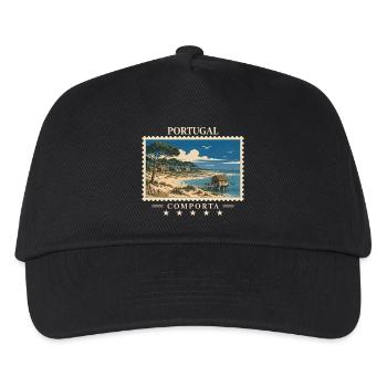 Portugal Comporta Vintage Reisemarke - Kinder Basecap - Schwarz - Vorne