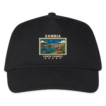 Sambia Lower Zambezi Vintage Reisemarke - Kinder Basecap - Schwarz - Vorne