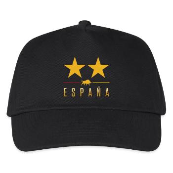 Spanien Zweiter Stern Fußball - Kinder Basecap - Schwarz - Vorne