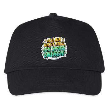 Ich bin nicht faul, ich spare Energie - Kinder Basecap - Schwarz - Vorne