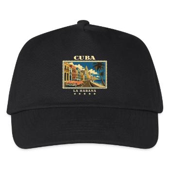 Kuba La Habana Vintage Reisemarke - Kinder Basecap - Schwarz - Vorne