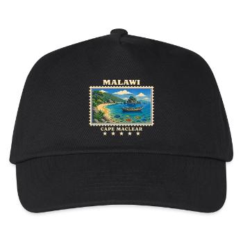 Malawi Cape Maclear Vintage Reisemarke - Kinder Basecap - Schwarz - Vorne