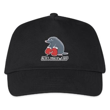 Aufs Maulwurf – Lustiges Cartoon Shirt - Kinder Basecap - Schwarz - Vorne