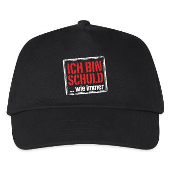 Ich bin schuld wie immer - Lustiger Spruch - Kinder Basecap - Schwarz - Vorne