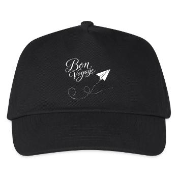 Bon Voyage Paper Train Airplane Motif - Kids’ Baseball Cap - black - Front