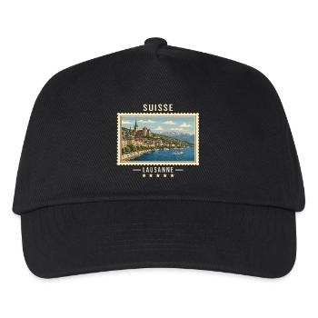 Schweiz Lausanne Vintage Reisemarke - Kinder Basecap - Schwarz - Vorne