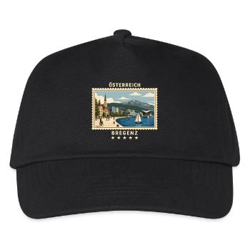 Österreich Bregenz Vintage Reisemarke - Kinder Basecap - Schwarz - Vorne