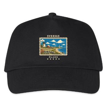 Schweden Öland Vintage Reisemarke - Kinder Basecap - Schwarz - Vorne