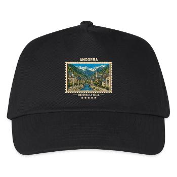 Andorra Andorra la Vella Vintage Reisemarke - Kinder Basecap - Schwarz - Vorne