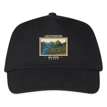 Liechtenstein Balzers Vintage Reisemarke - Kinder Basecap - Schwarz - Vorne