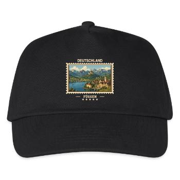Deutschland Füssen Vintage Reisemarke - Kinder Basecap - Schwarz - Vorne