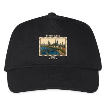Deutschland Köln Vintage Reisemarke - Kinder Basecap - Schwarz - Vorne