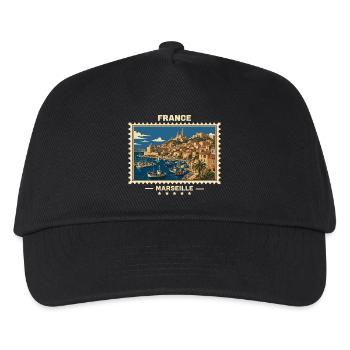 France Marseille Vintage Travel Brand - Kids’ Baseball Cap - black - Front