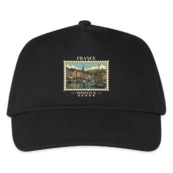 Frankreich Honfleur Vintage Reisemarke - Kinder Basecap - Schwarz - Vorne