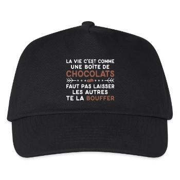 Chocolats Cadeau humour personnalisé - Casquette de baseball Enfant - noir - Devant