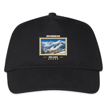 Österreich Sölden Winter Vintage Reisemarke - Kinder Basecap - Schwarz - Vorne